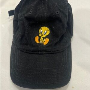 Black Cap with Tweety Bird Embroidery